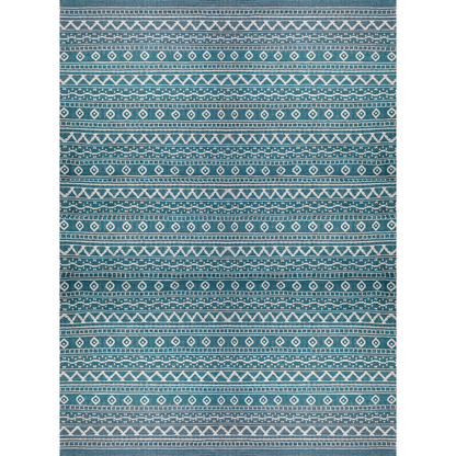 White on Turquoise Azteca Rug