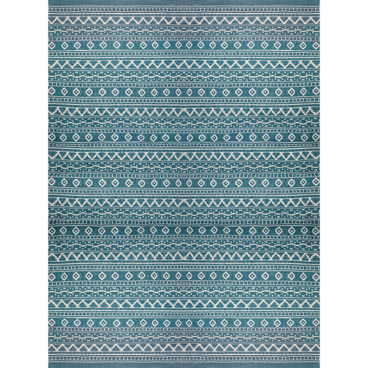 White on Turquoise Azteca Rug