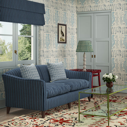 Vasari China Blue Wide-Width Wallpaper