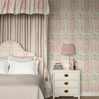 Vasari Blue/Pink Wide-Width Wallpaper