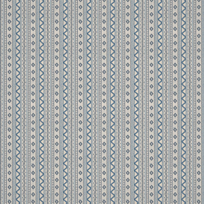 Andean Vertical Stripe Blue Fabric