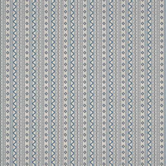 Andean Vertical Stripe Blue Fabric