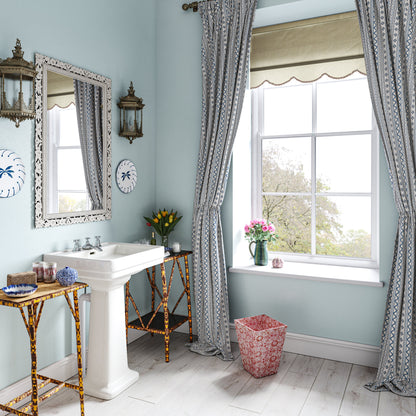 Andean Vertical Stripe Blue Fabric