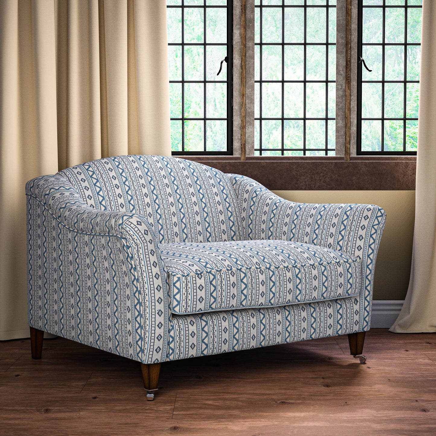 Andean Vertical Stripe Blue Fabric