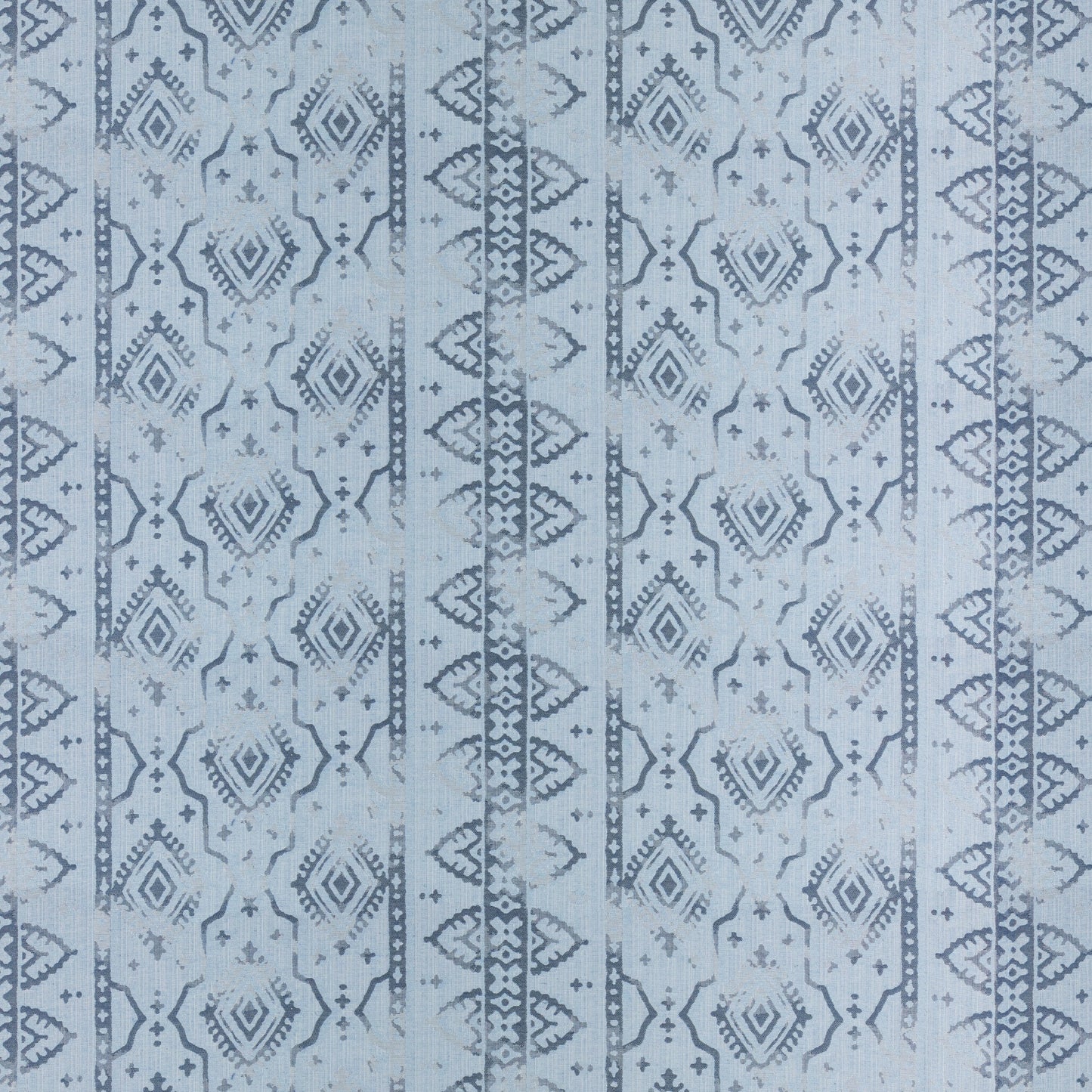 Diamond Border Stripe Blue Fabric