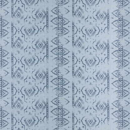Diamond Border Stripe Blue Fabric