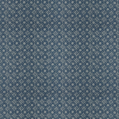 Floral Tile Blue Fabric