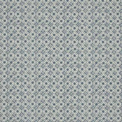Floral Tile Blue Fabric