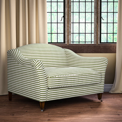 Harriet Stripe Green Performance Fabric