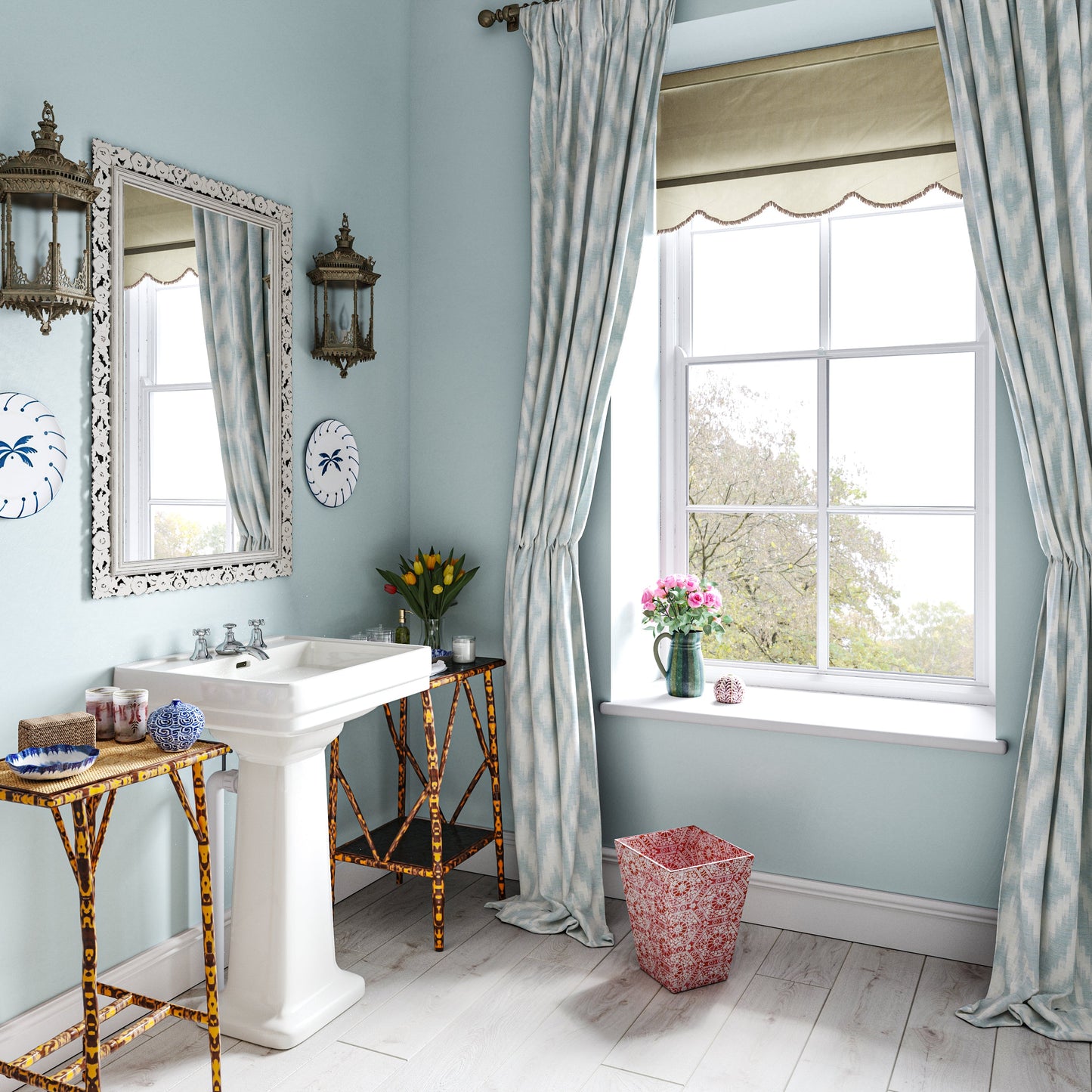 Ikat Diamond Aqua fabric