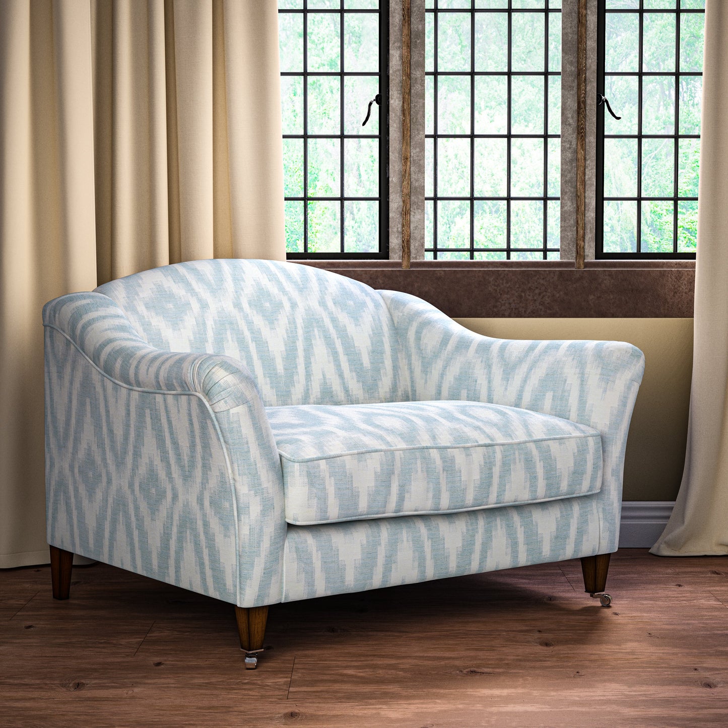 Ikat Diamond Aqua fabric
