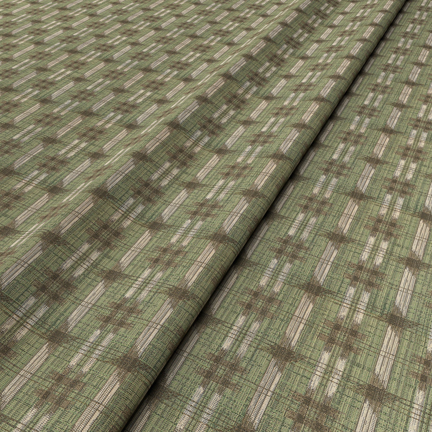 Inca Check Green Fabric