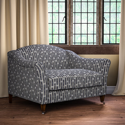 Inca Vertical Stripe Indigo Fabric
