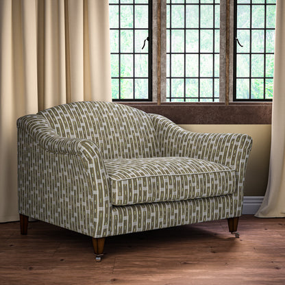 Inca Vertical Stripe Olive/Brown Fabric