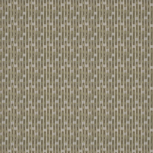 Inca Vertical Stripe Olive/Brown Fabric