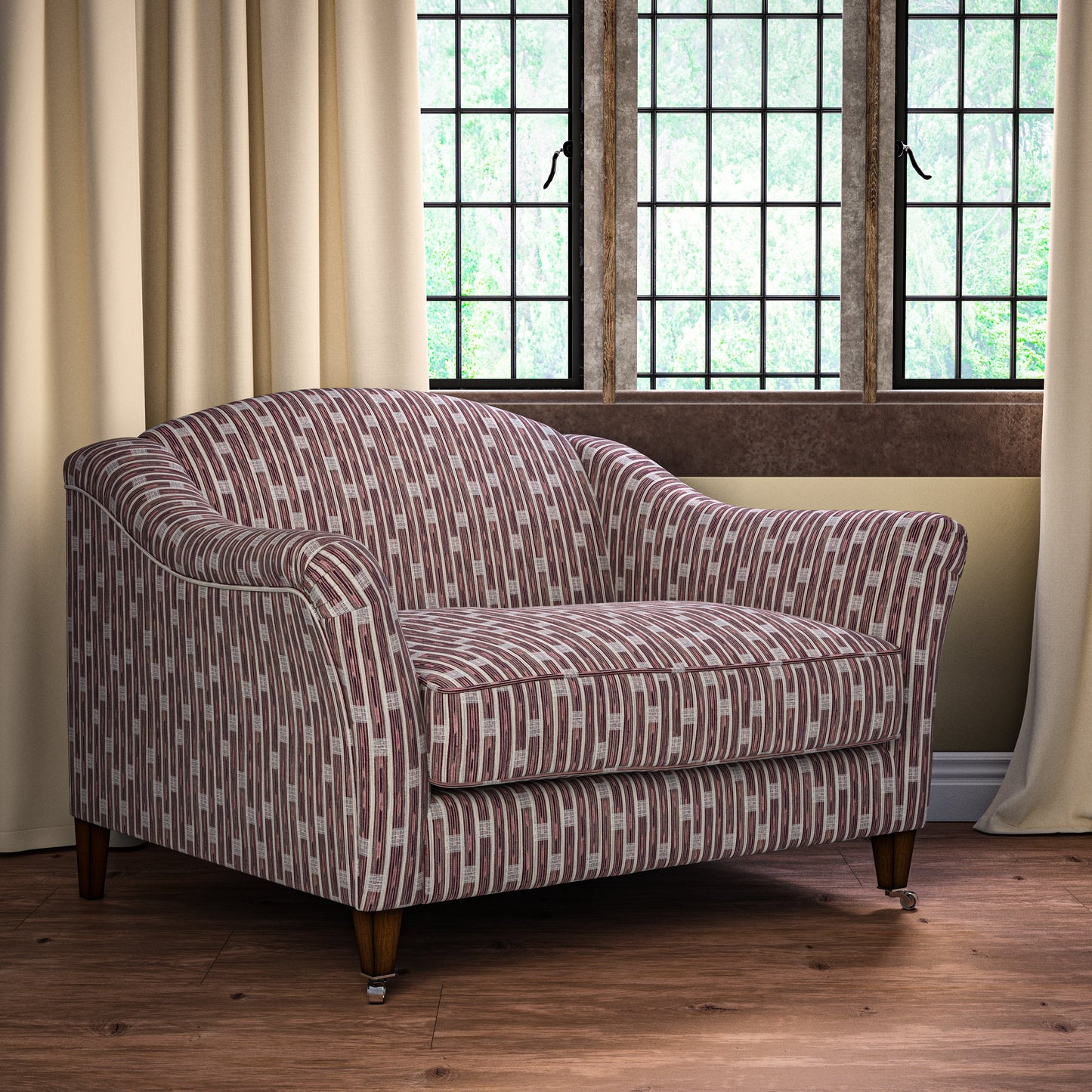 Inca Vertical Stripe Red Fabric