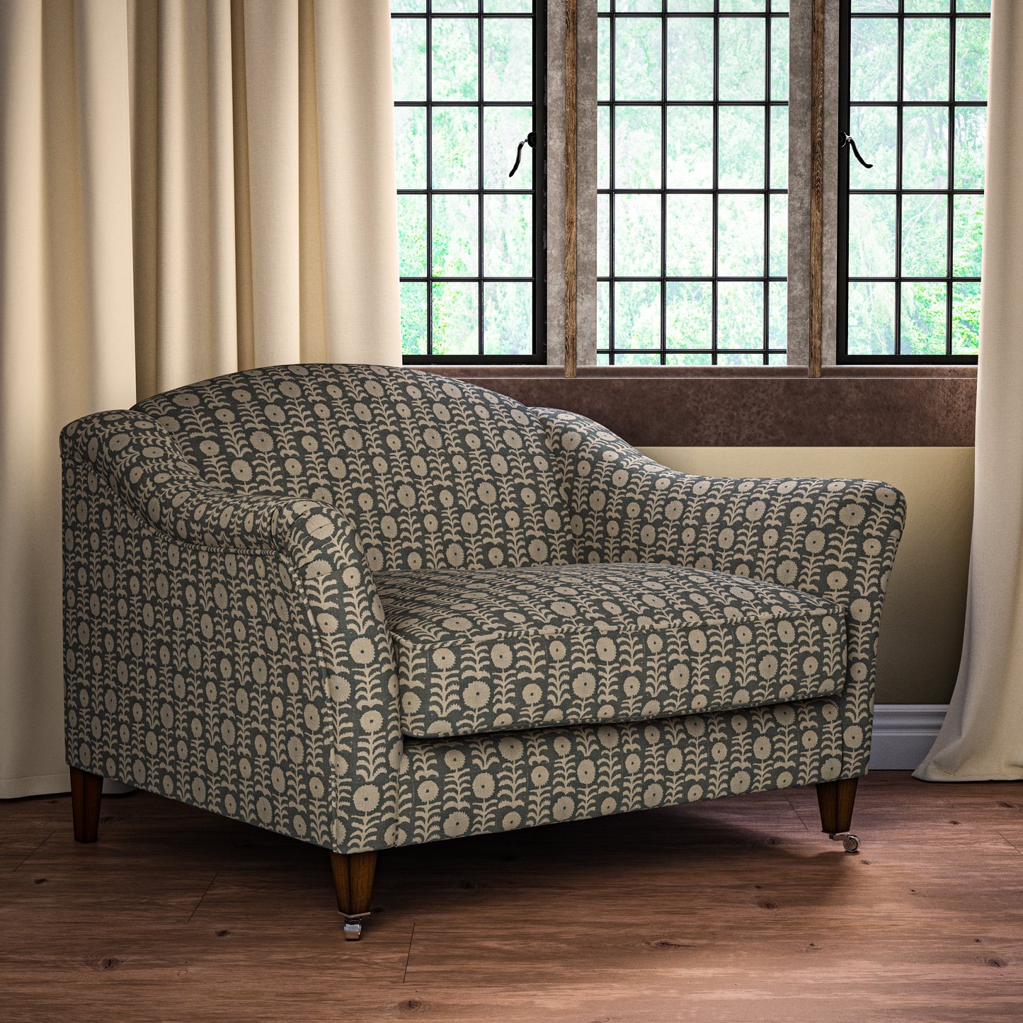 Killi Duck Egg On Natural Fabric