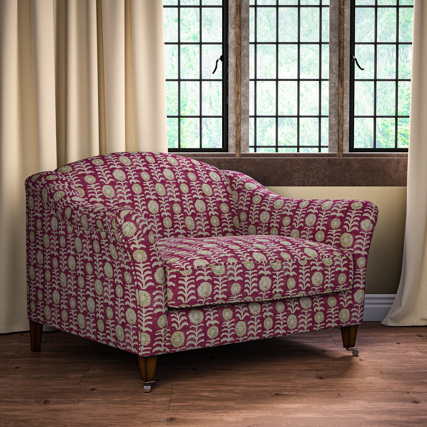 Killi Red/Beige on Natural Fabric