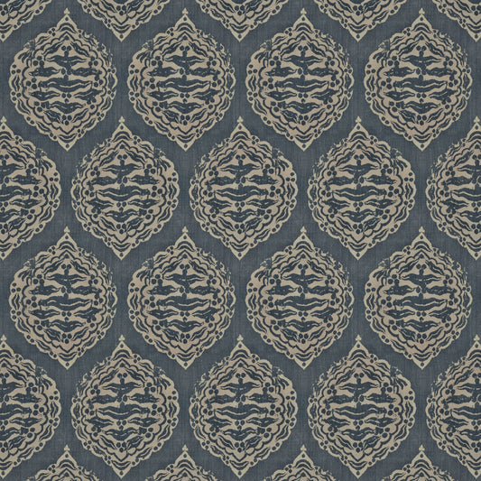 Mander Dark Blue Fabric