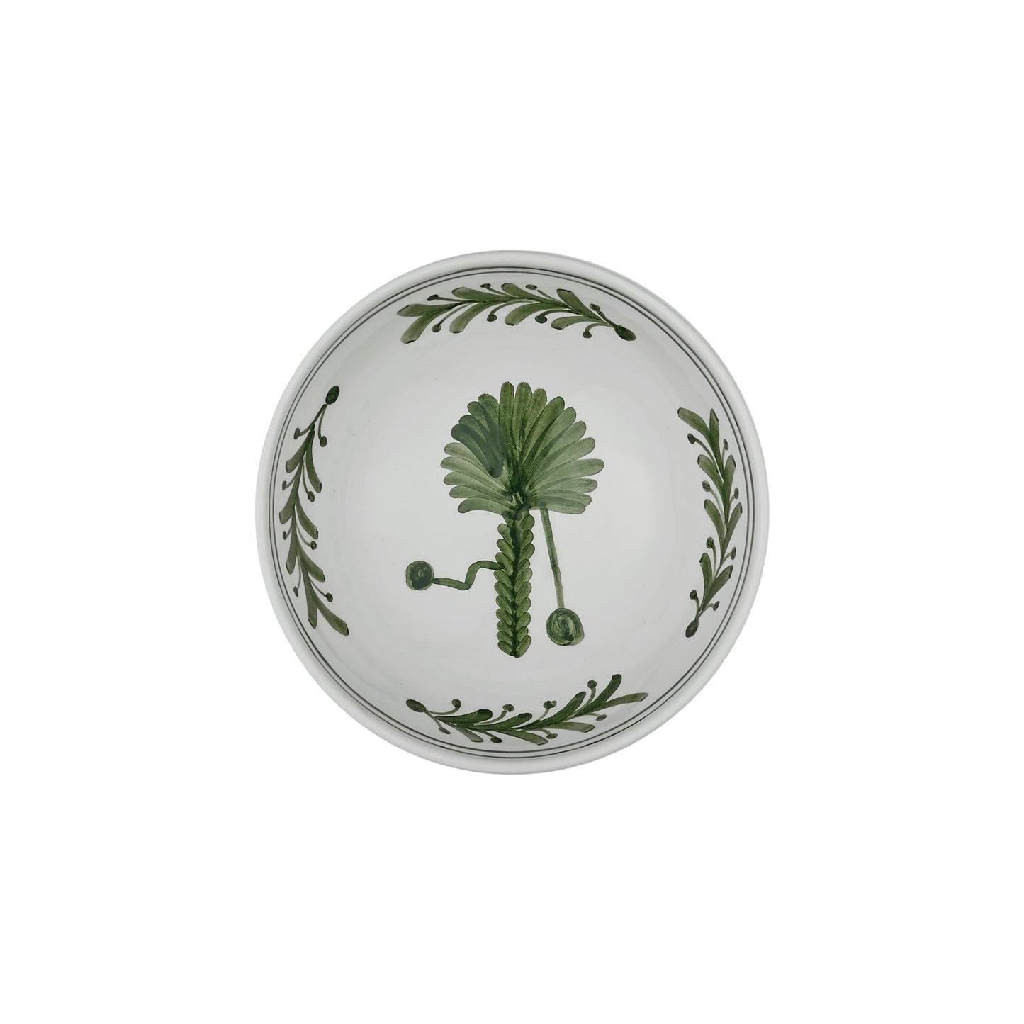 Green Palm Tree Ceramic Pudding Bowl