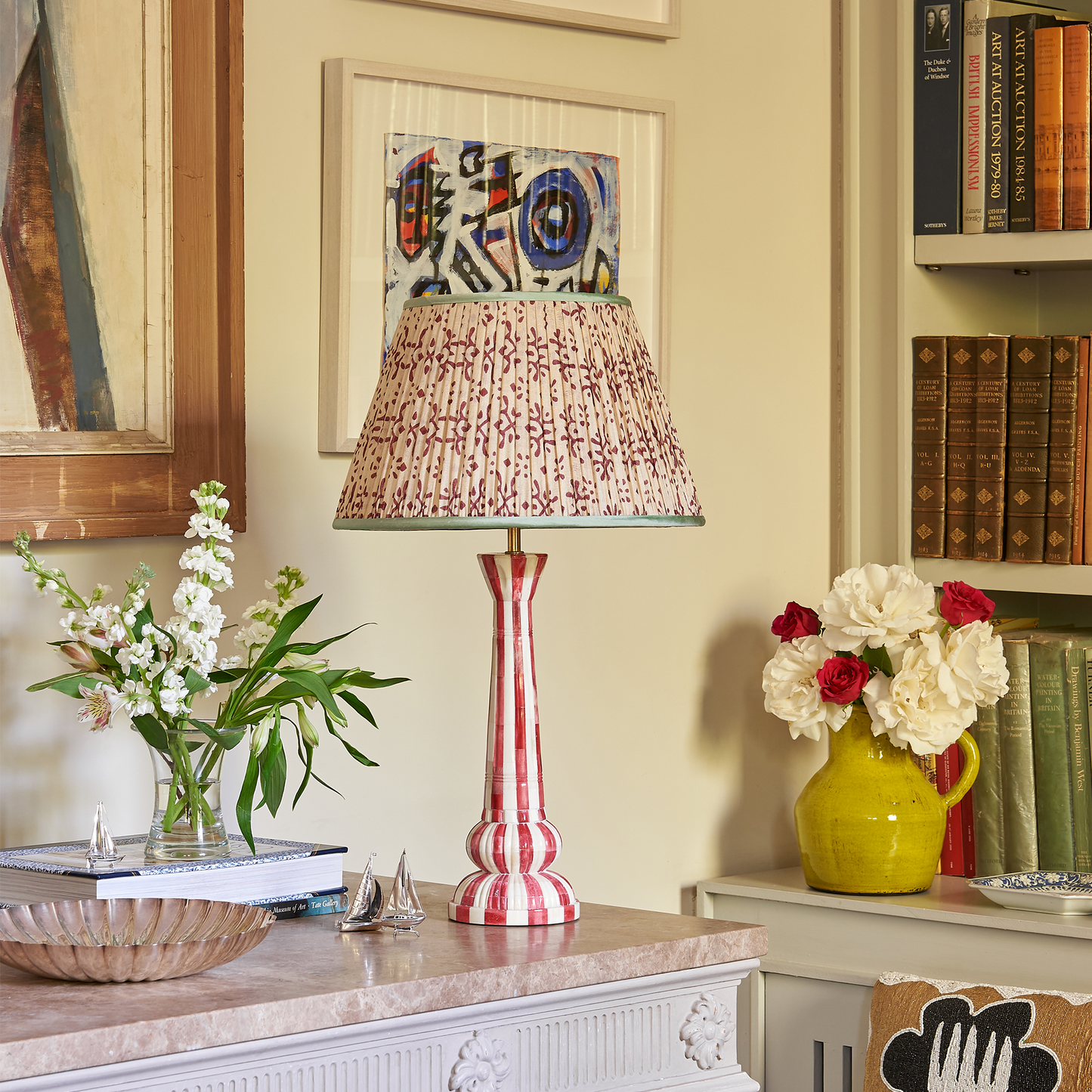 Red Stripe Shree Baba Lamp Base