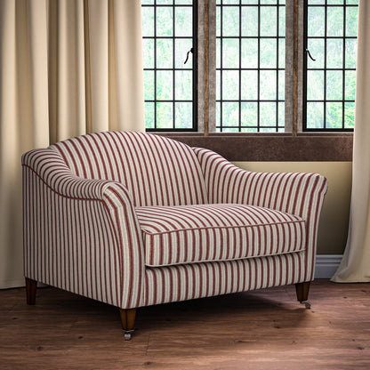 Sketched Stripe Red/Pale Green Fabric