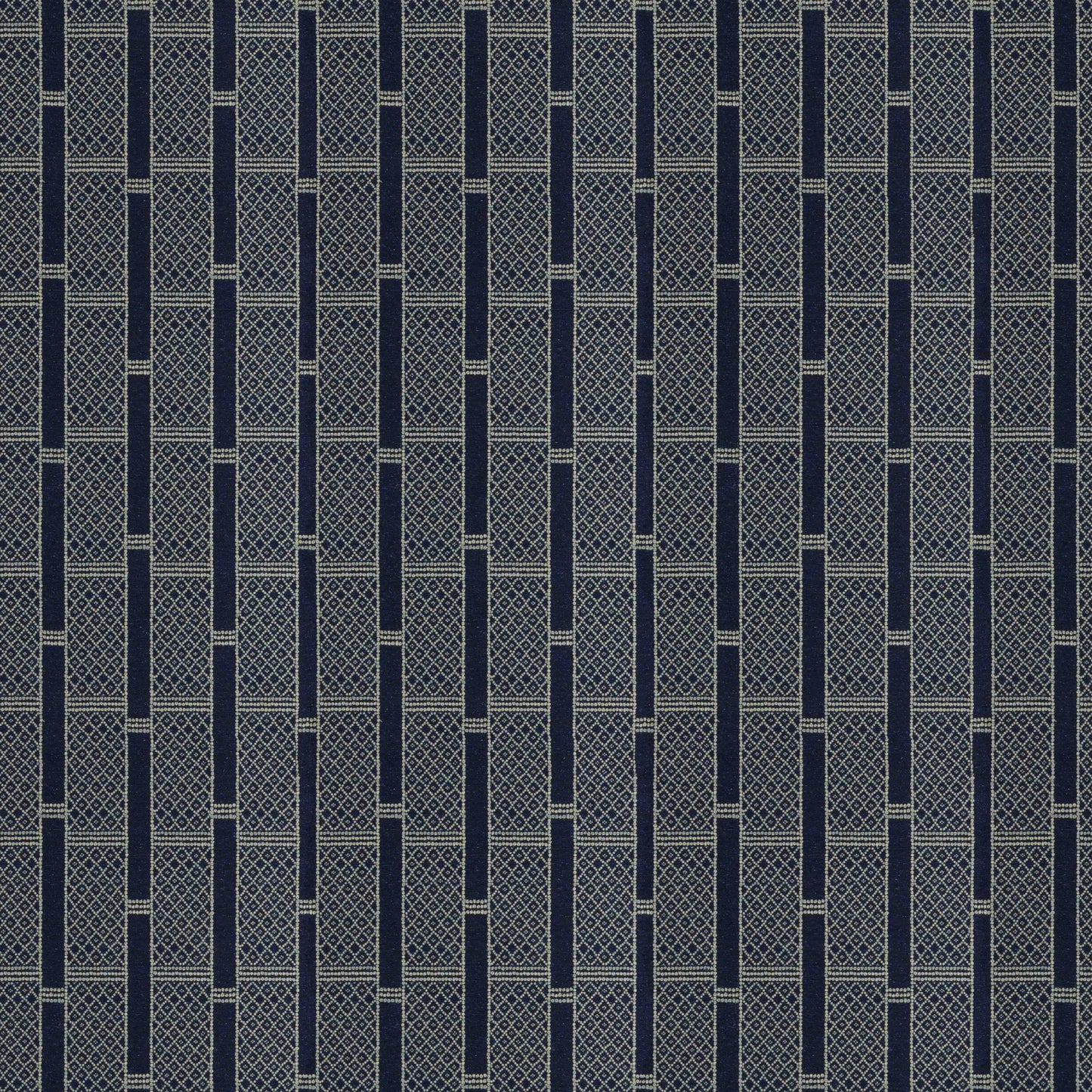 Stripe & Diamonds Indigo Fabric