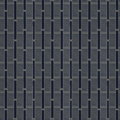 Stripe & Diamonds Indigo Fabric
