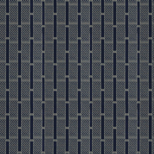 Stripe & Diamonds Indigo Fabric