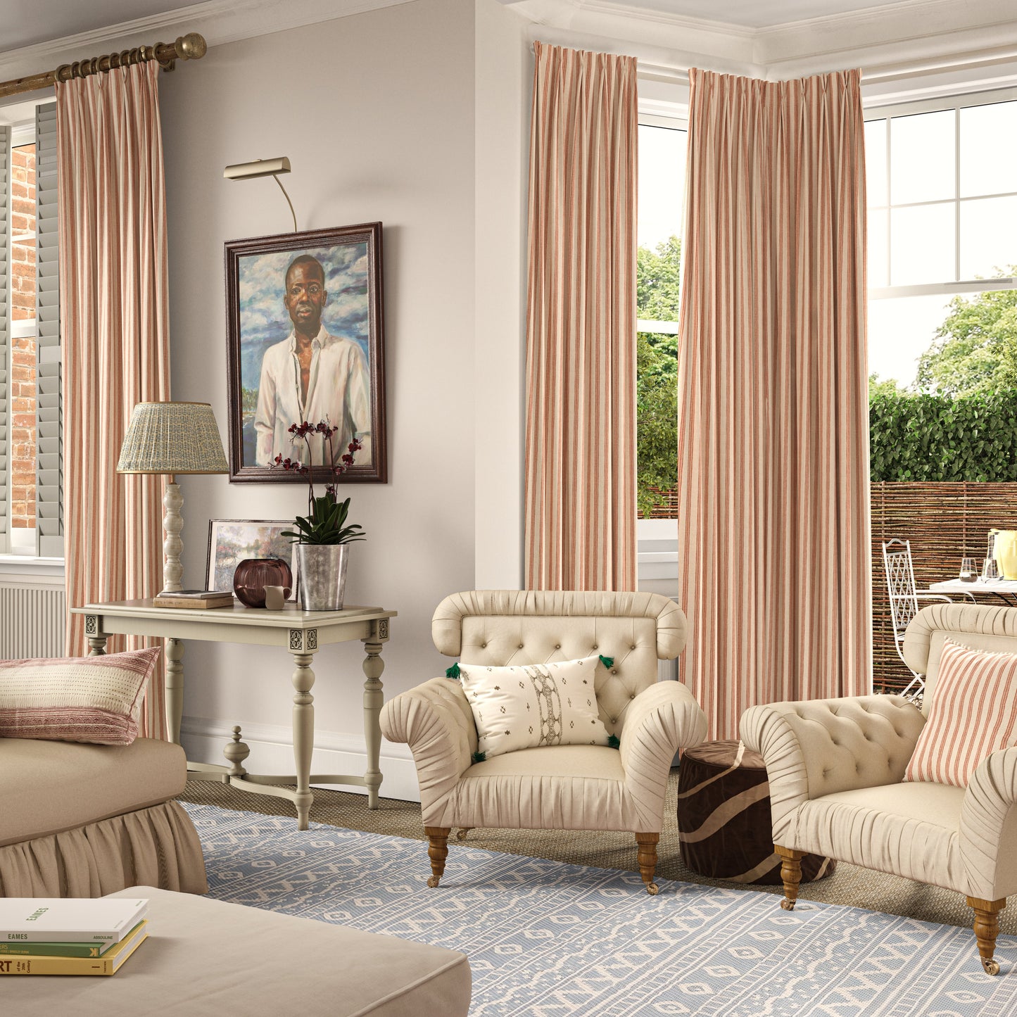 Ticking Stripe Ginger Fabric