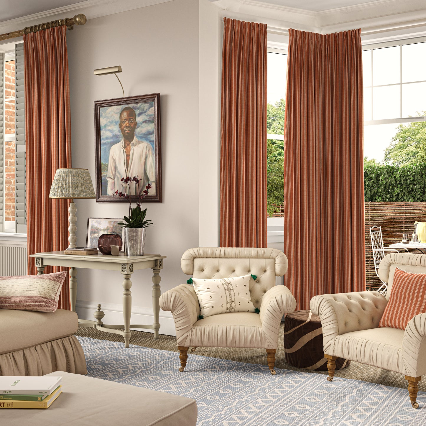 Ticking Stripe Ginger Fabric