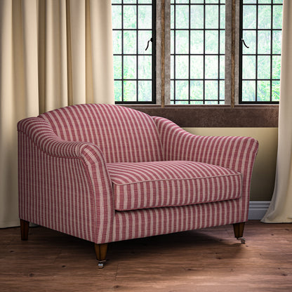 Ticking Stripe Rose Fabric