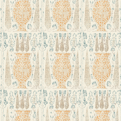 Vasari Blue/Orange Wide-Width Wallpaper