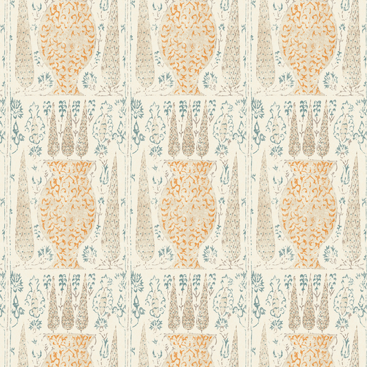 Vasari Blue/Orange Wide-Width Wallpaper