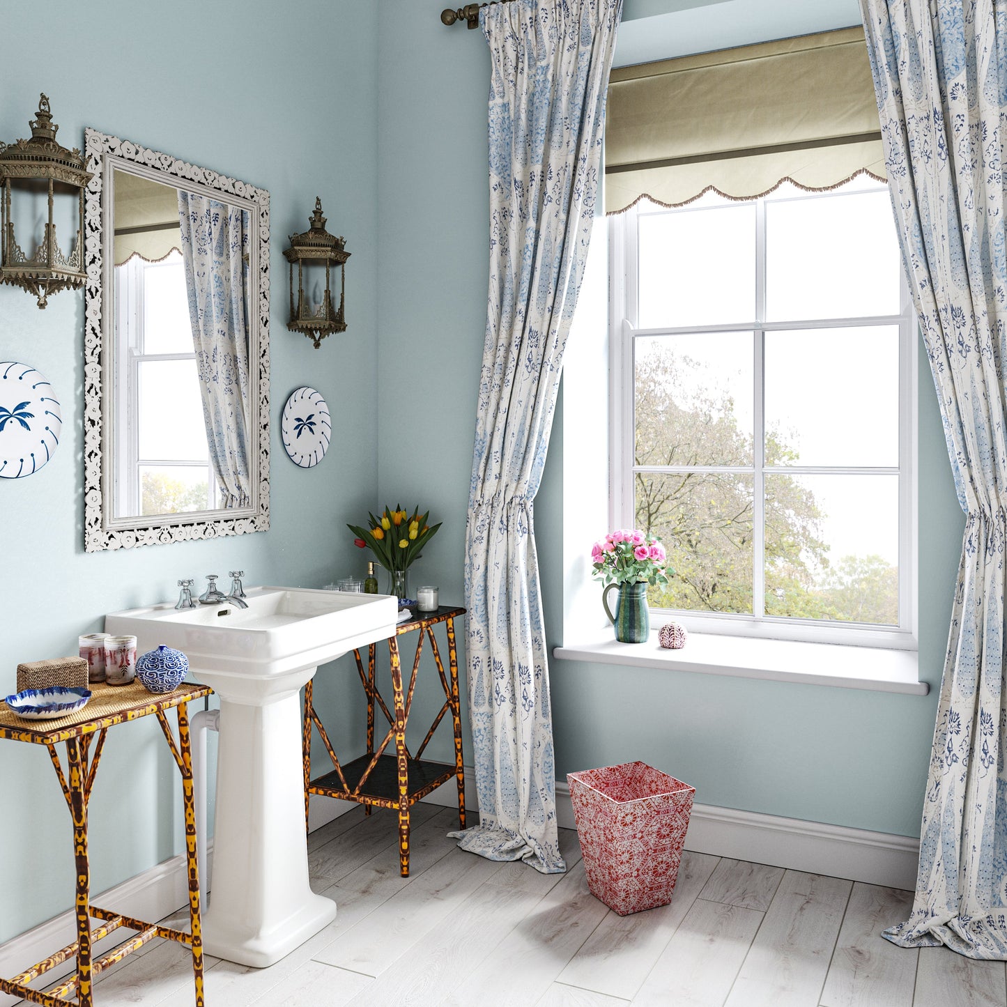 Vasari China Blue Fabric