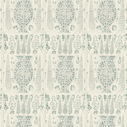 Vasari Duck Egg/Grey Wide-Width Wallpaper