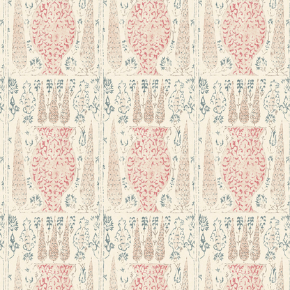 Vasari Blue/Pink Wide-Width Wallpaper