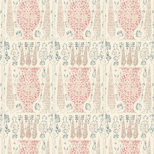 Vasari Blue/Pink Wide-Width Wallpaper