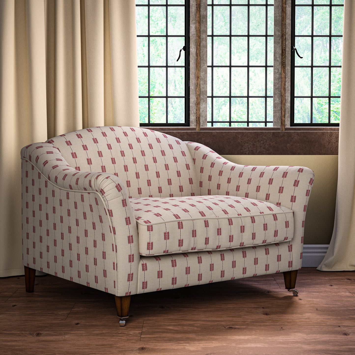 Zig Zag Stripe Red Fabric